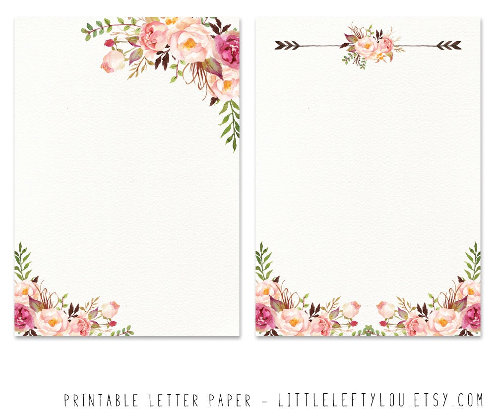 Printable Letter Paper Floral 2, stationery, writing ...