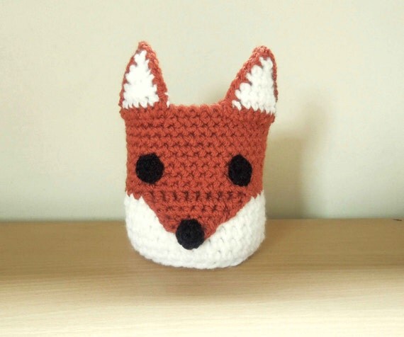 Fox basket Crochet basket Woodland Nursery Decor fox Fox basket Crochet basket Woodland Nursery Decor fox