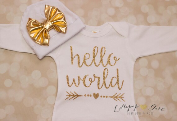 Hello World Baby Gown