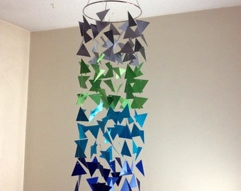 Geometric floating Triangle paper mobile. Nursery mobile, Crib mobile, Baby, Birthday Gift, Wedding. modern nursery decor, baby mobile