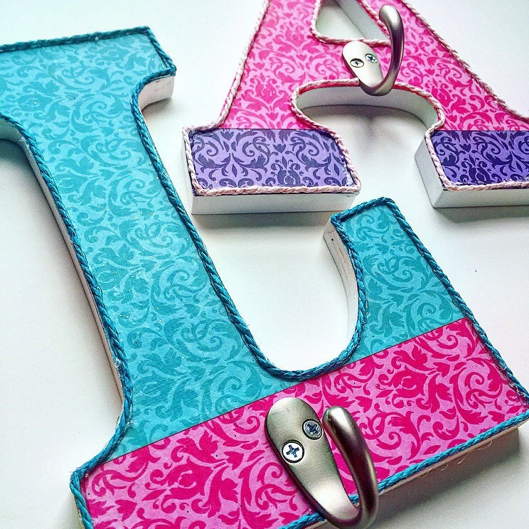 Wall Hook Hanging Letter With Hook Letter By Thepurplegoat On Etsy