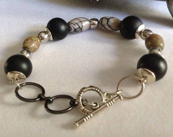 Onyx/Jasper Toggle Bracelet