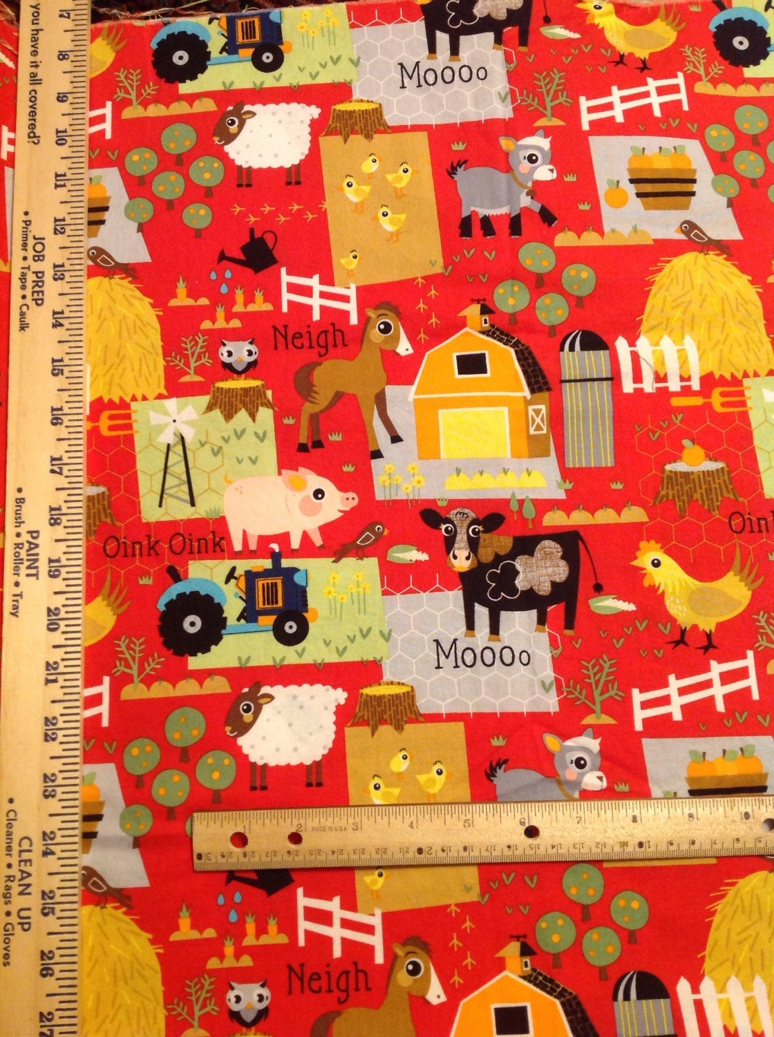 Moda visits the farm cotton fabric by DebiRecycles on Etsy