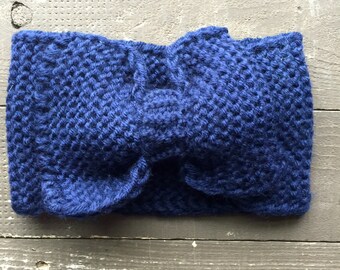 navy knitted headband