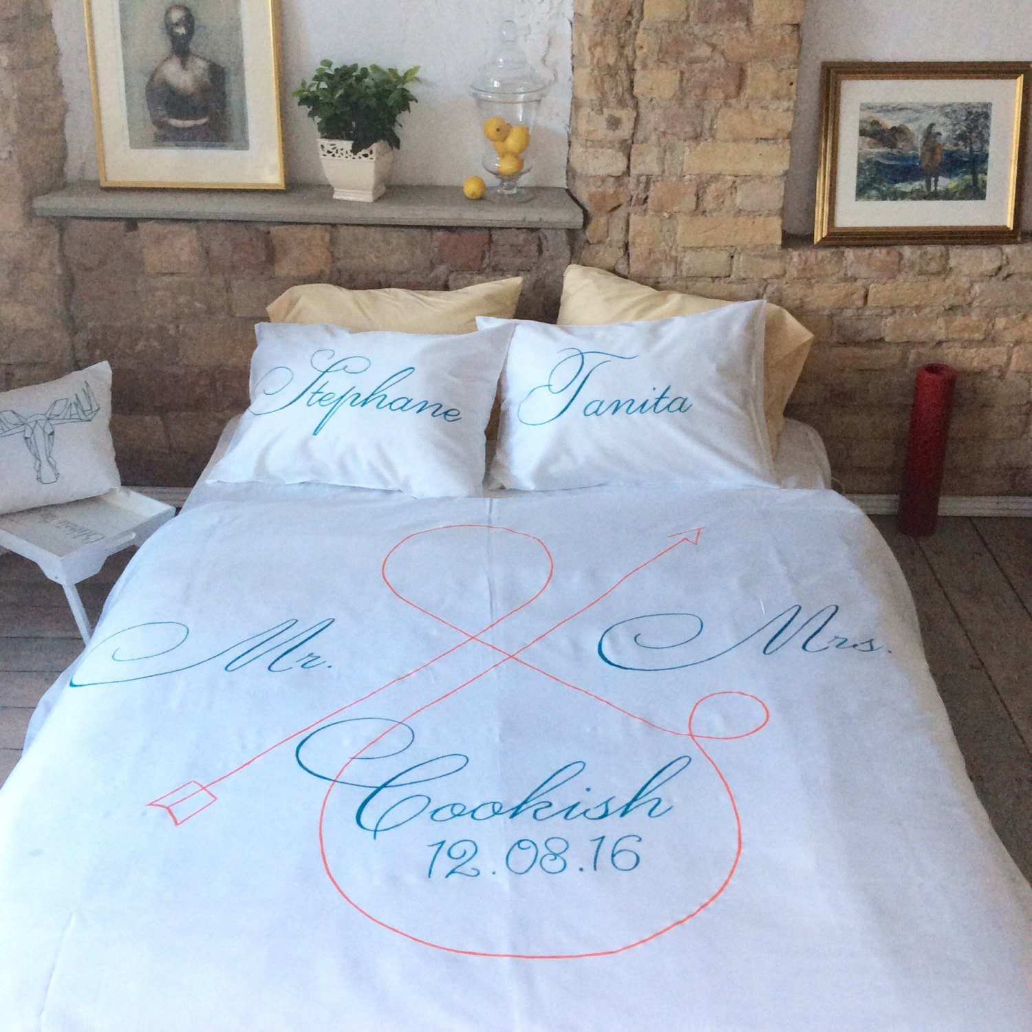 Personalized bedding set king queen size pillow cases Duvet