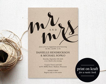 Engagement Party Invitation, Engagement Invitation, Wedding Printable, Engagement Dinner, Wedding Template, PDF Instant Download #BPB133_8