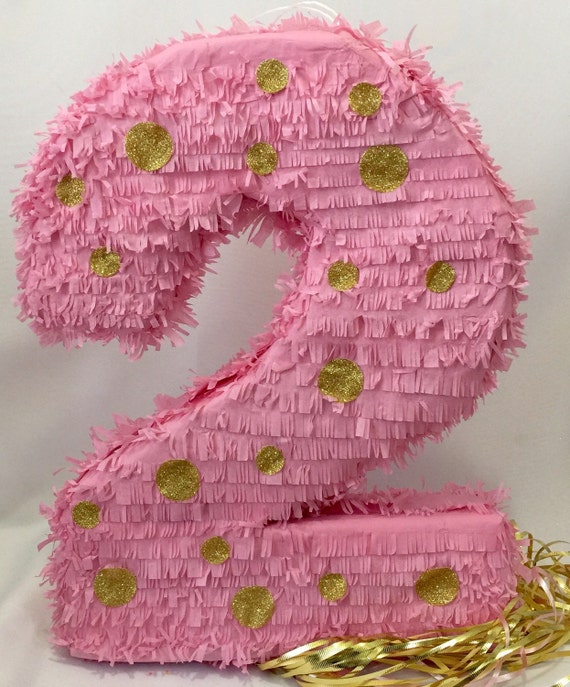 Large Number Two Pinata Second Birthday Pinata Pink Color