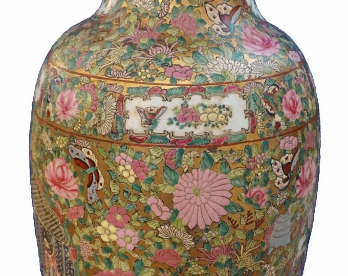 Rose Medallion Vase - 1800s