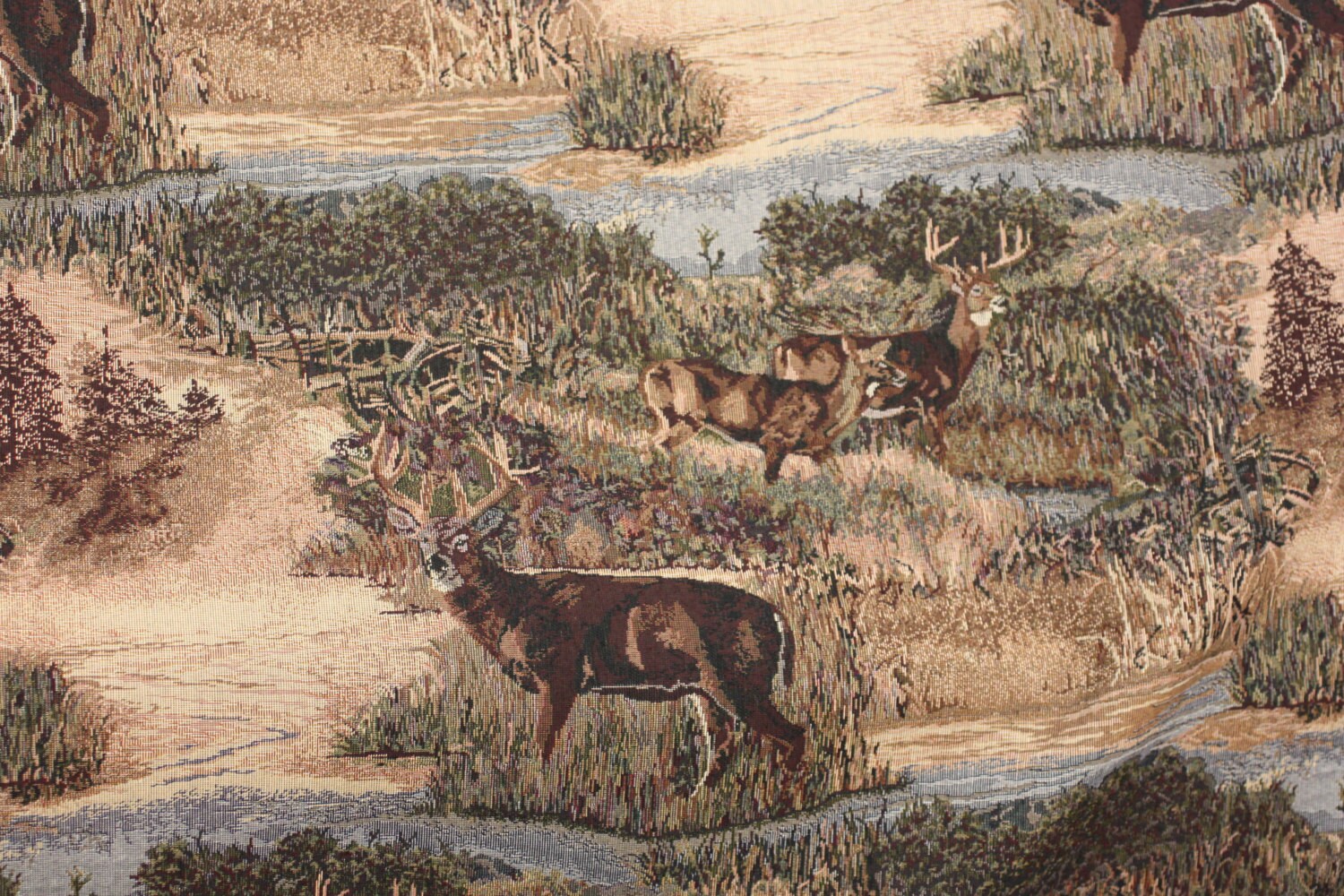 FABRIC Deer Scenic tapestry fabric Good for Upholstery Hand