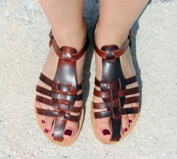 Barefoot Handmade Leather Gladiator Sandals Full Grain