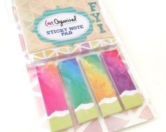 Watercolor Sticky Note Set • Planner Page Flags • Post it