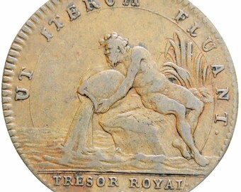 1745 France Louis XV Tresor Royal Token
