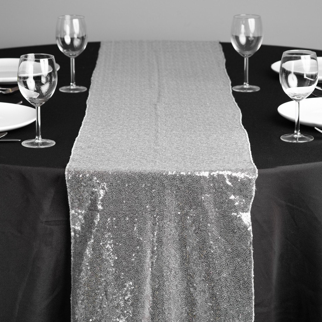 15 x 120 Silver Table Runners Sparkly Table by WeddingbyShane