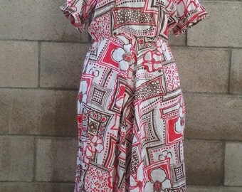 Home Crafted 1960s Linen Day Dress