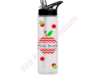 Teacher Water Bottle, Apple Water Bottle, Teacher Gift