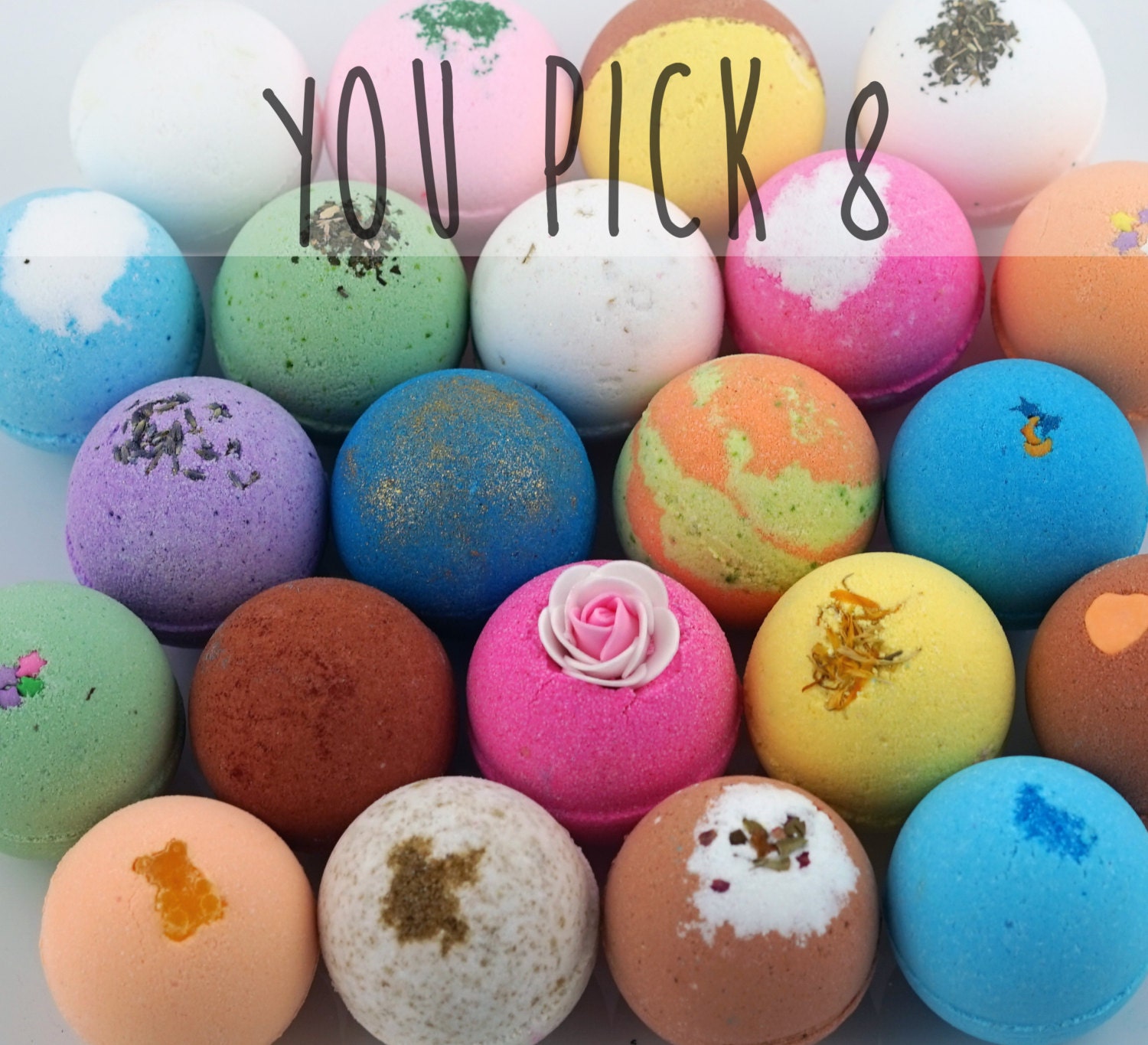 Pack of 8 Bath Bombs 4.5oz Large Size Assorted Colors & Scents