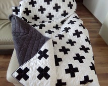 White With Black Crosses Twin Bedding White With Black Crosses Twin Bedding