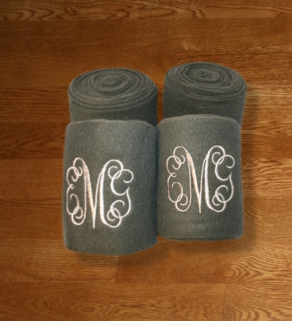 Items similar to Gray Polo Wraps w/Interlocking Monogram Horse Polos