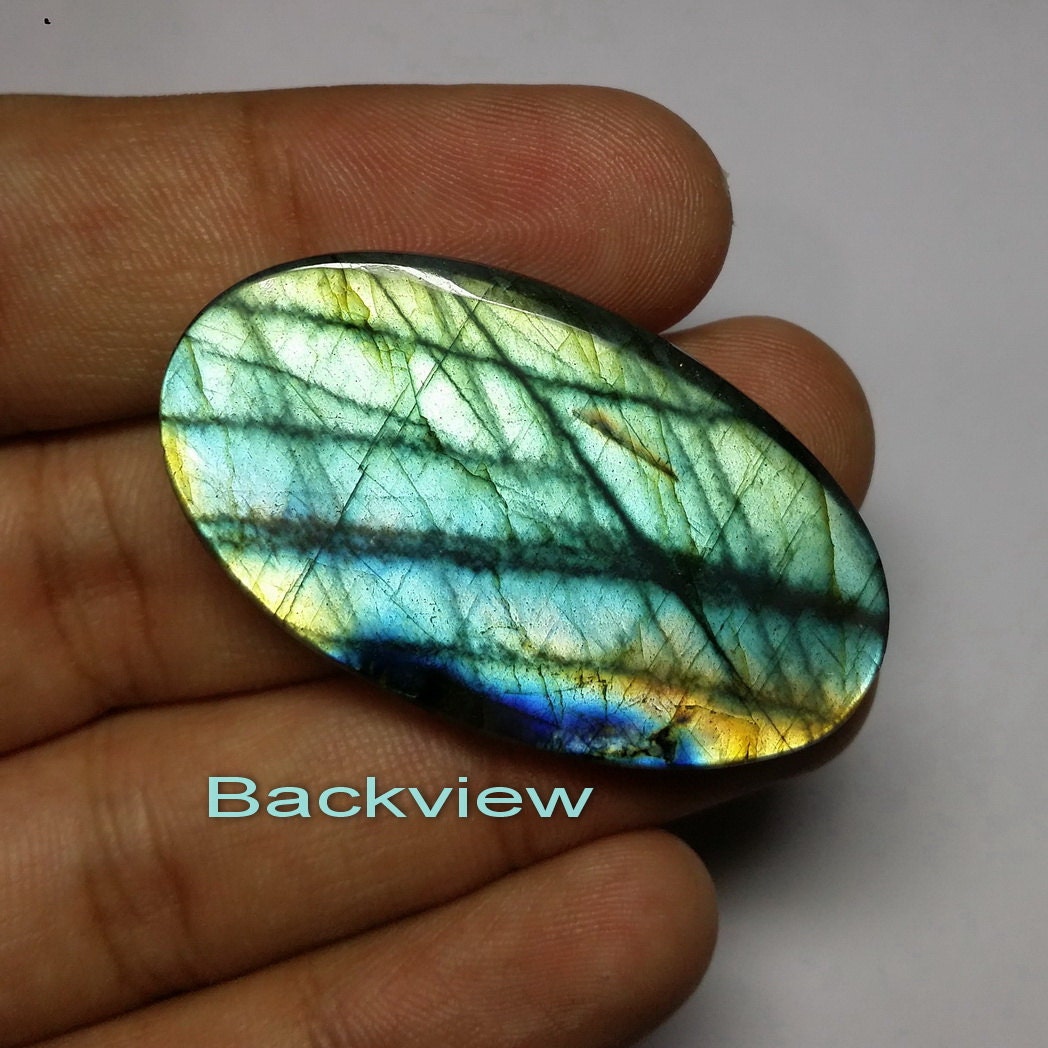 Single Loose Labradorite Oval Cabochon With Bright By Mmsizegems 5981