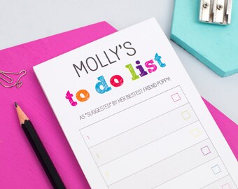 To Do List - Personalised To Do List - Personalized Notepad - Colourful Notepad - Custom To Do List - Custom Paper Pad - Back To School