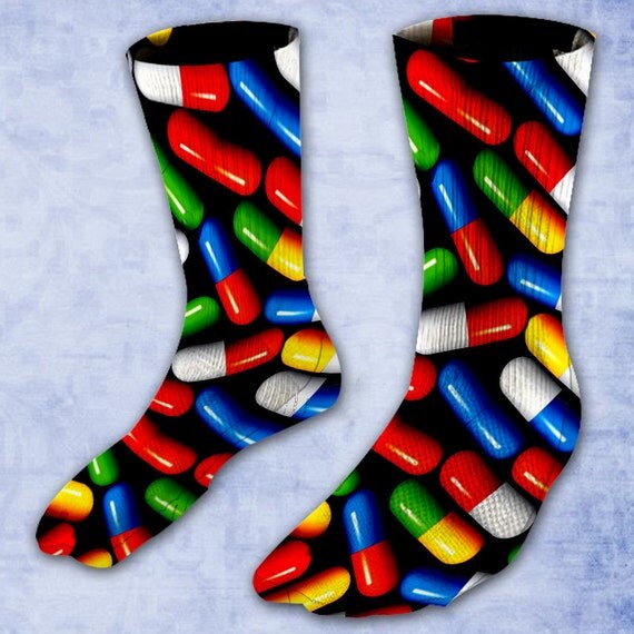 Pills Elite Socks Pills Pattern Pill Addict Present