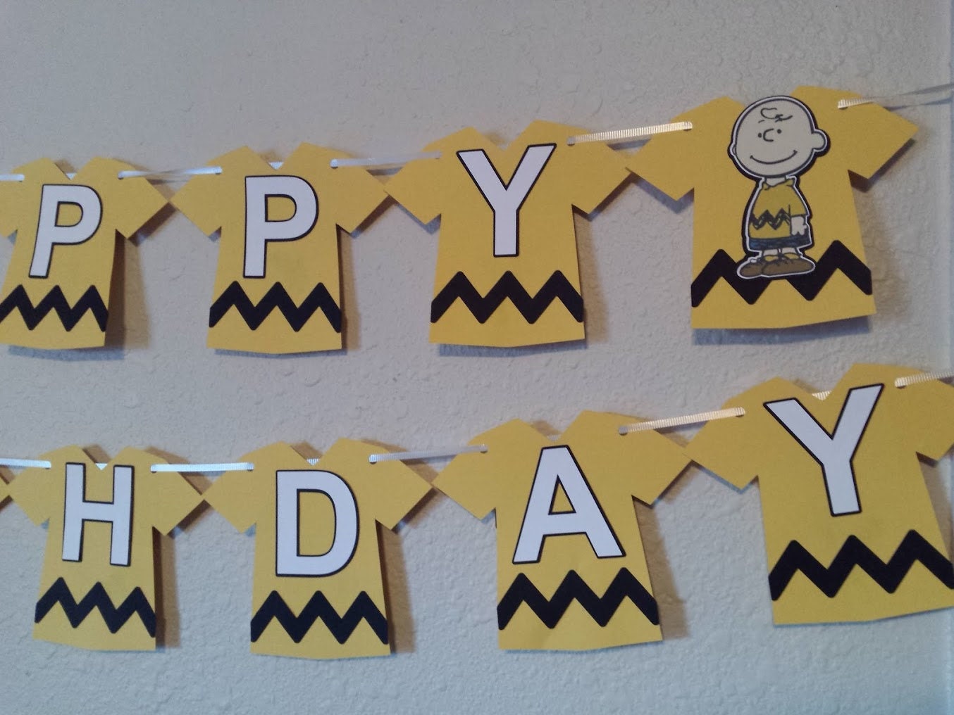 Charlie Brown Birthday Banner Peanuts by NettiesCraftyCorner