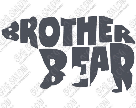 Download Brother Bear Word Art Cute Iron On Vinyl Decal Cutting by ...