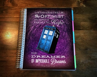 Doctor Who Laminated Planner Cover Dashboard for Erin Condren Life Planner, Plum Paper Planner or Happy Planner