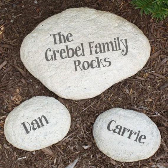 Personalized Family Garden Stone  The Family Rocks Family Name