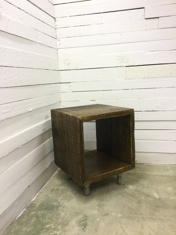 Reclaimed Wood Record Storage Cube by OxRusticFurniture on Etsy