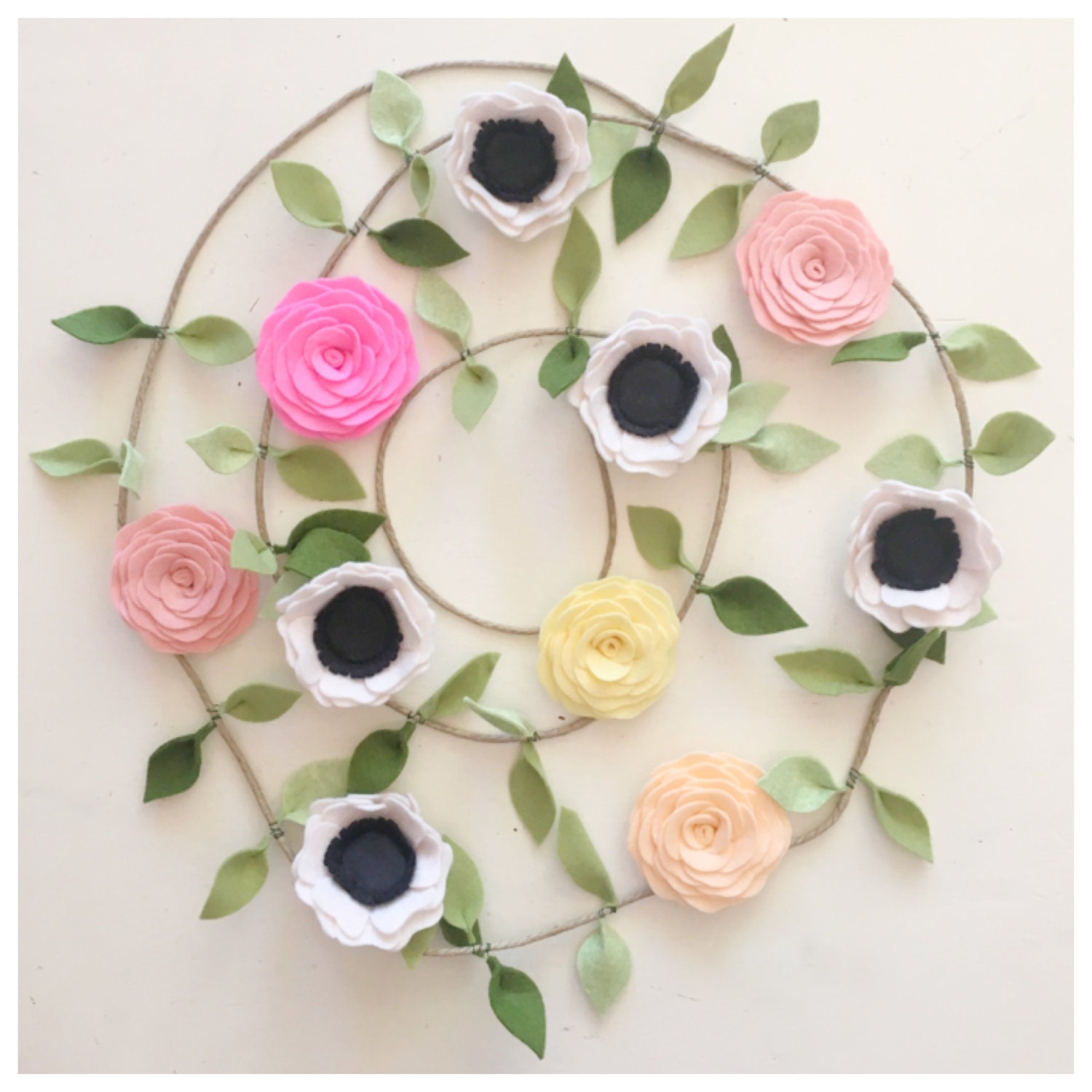 ANEMONE GARLAND // Felt Flower Garland // Floral Garland