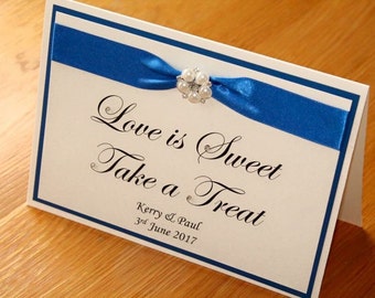 Sweet Cart Sign, Wedding sweet cart sign, Love is Sweet sign, Sweet Wishes from the new Mr & Mrs sign. Glitter wedding sign.