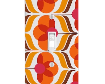 Home Decor Light Switch Cover-Retro Wallpaper Print-Housewarming-Lighting-Wall Decor-Kitchen Decor-Bathroom Decor-Double Light Switch-Triple