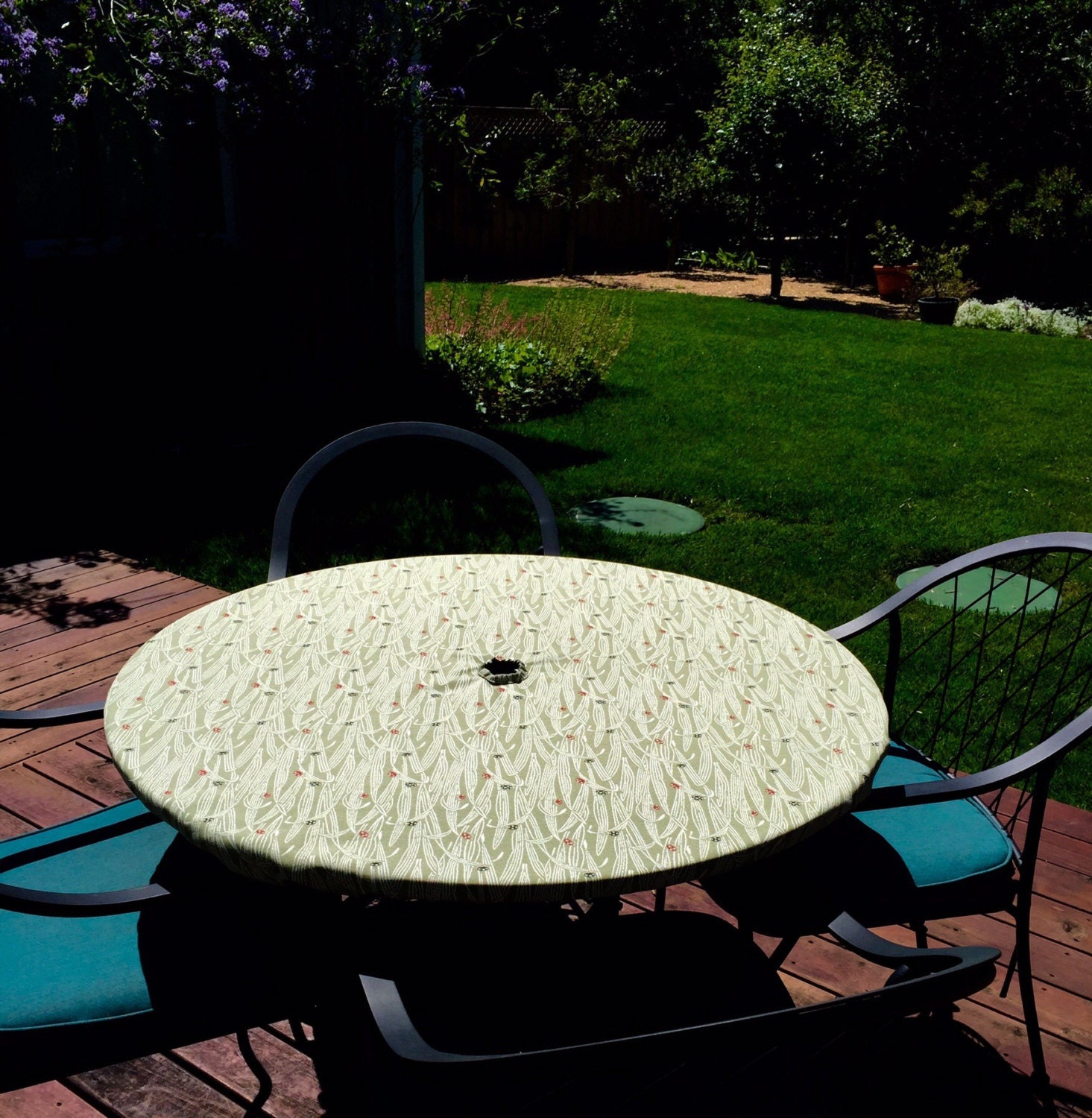 Fitted tablecloth table cover outdoor patio tablecloth