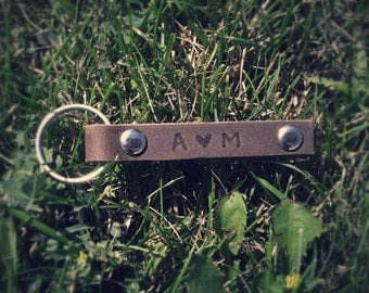 Personalized Leather Keychains, Dark Brown