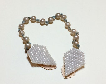 Sweet vintage sweater clip faux pearls vintage sweater guard pearl sweater clip sweater guard collar clip with faux pearl chain 1950s