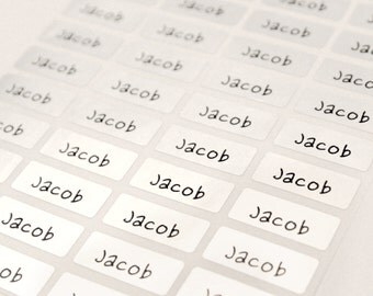 Plain Silver Small Personalized name labels Waterproof kids labels Daycare Stickers School labels Preschool Name labels 96 pcs