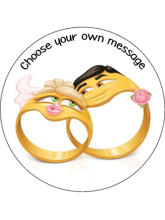  Emoji  Emoticon Wedding  Engagement  Rings  pre cut edible icing