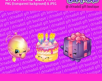 Shopkins clipart | party | wishes miss pressy june balloon | jpeg and png | instant download | DIY printable
