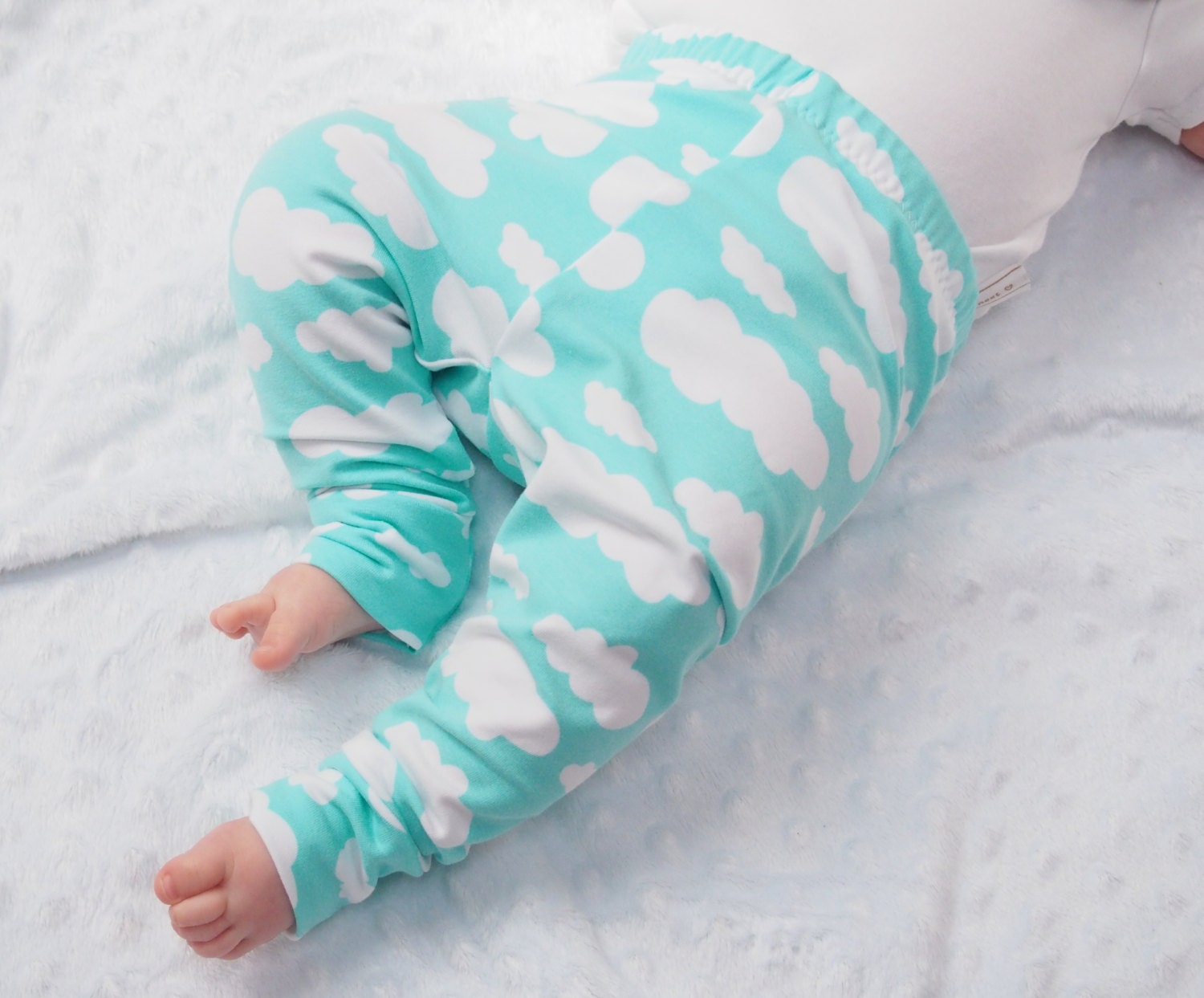Baby Leggings Mint Cloud Leggings Toddler Girl Toddler Boy
