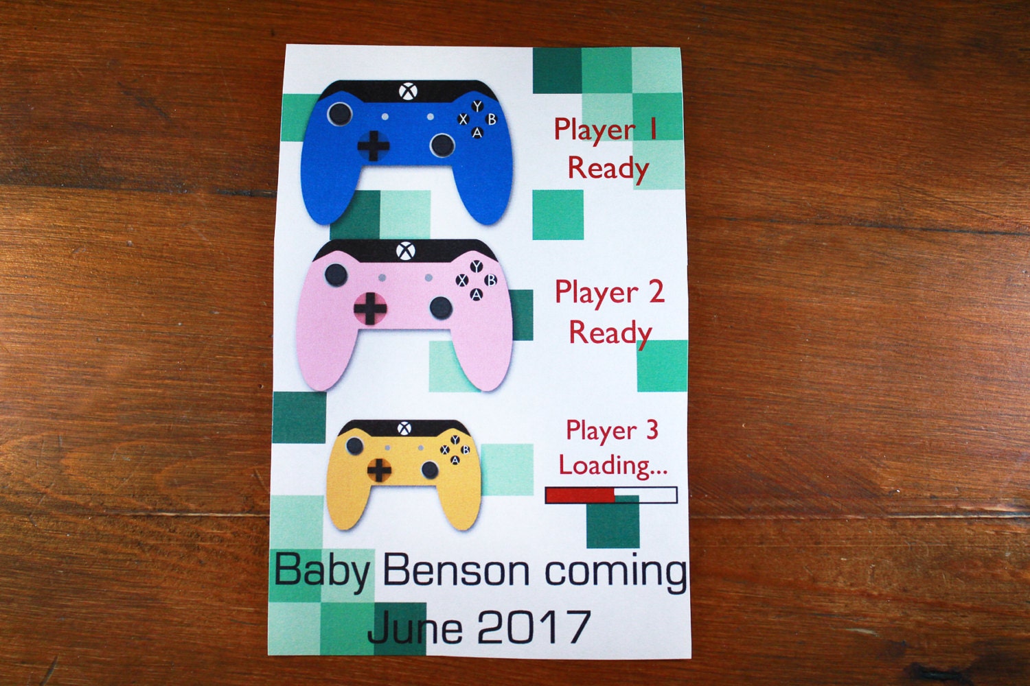 Video game baby announcement Digital