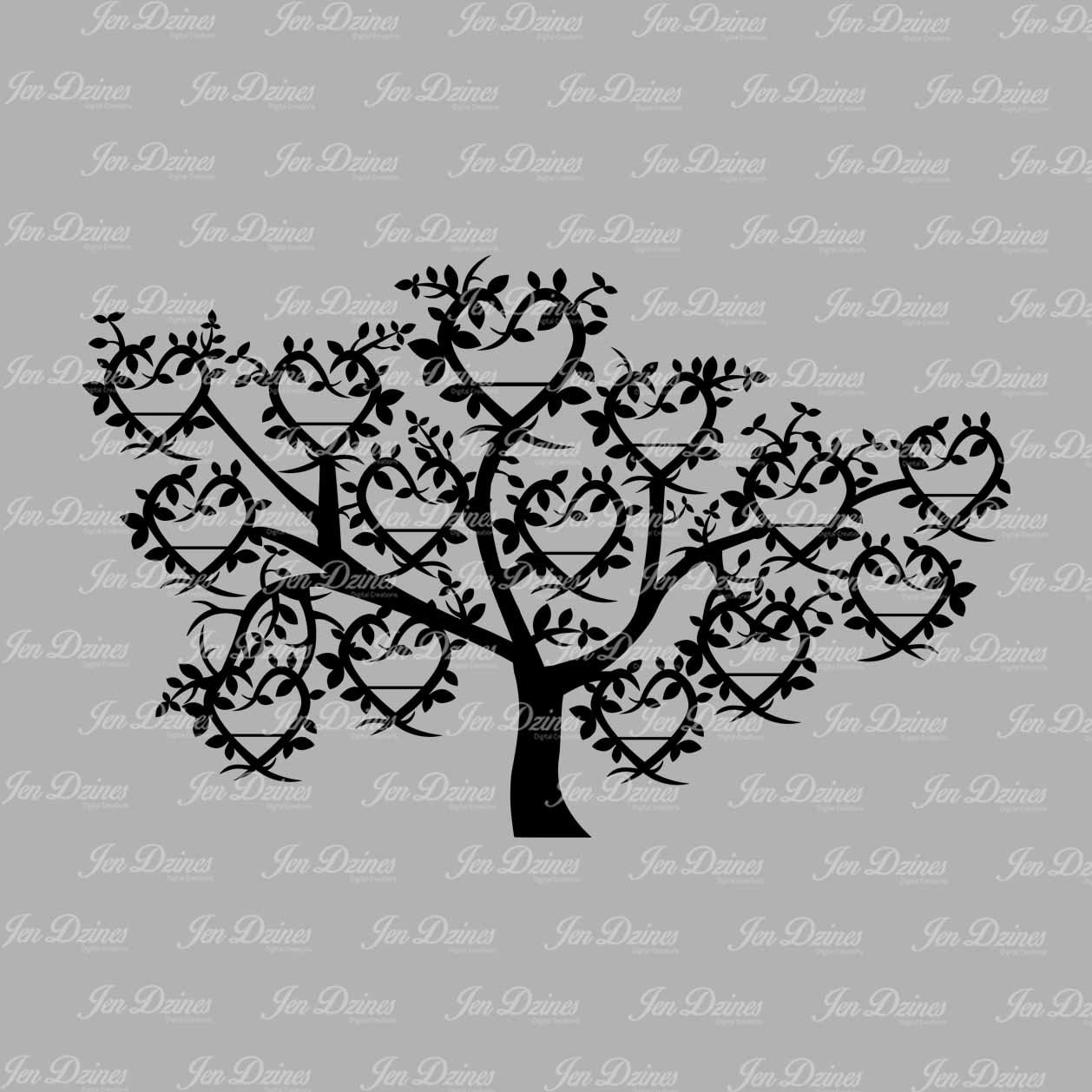 Download Family Tree 14 Names SVG DXF EPS family tree file family