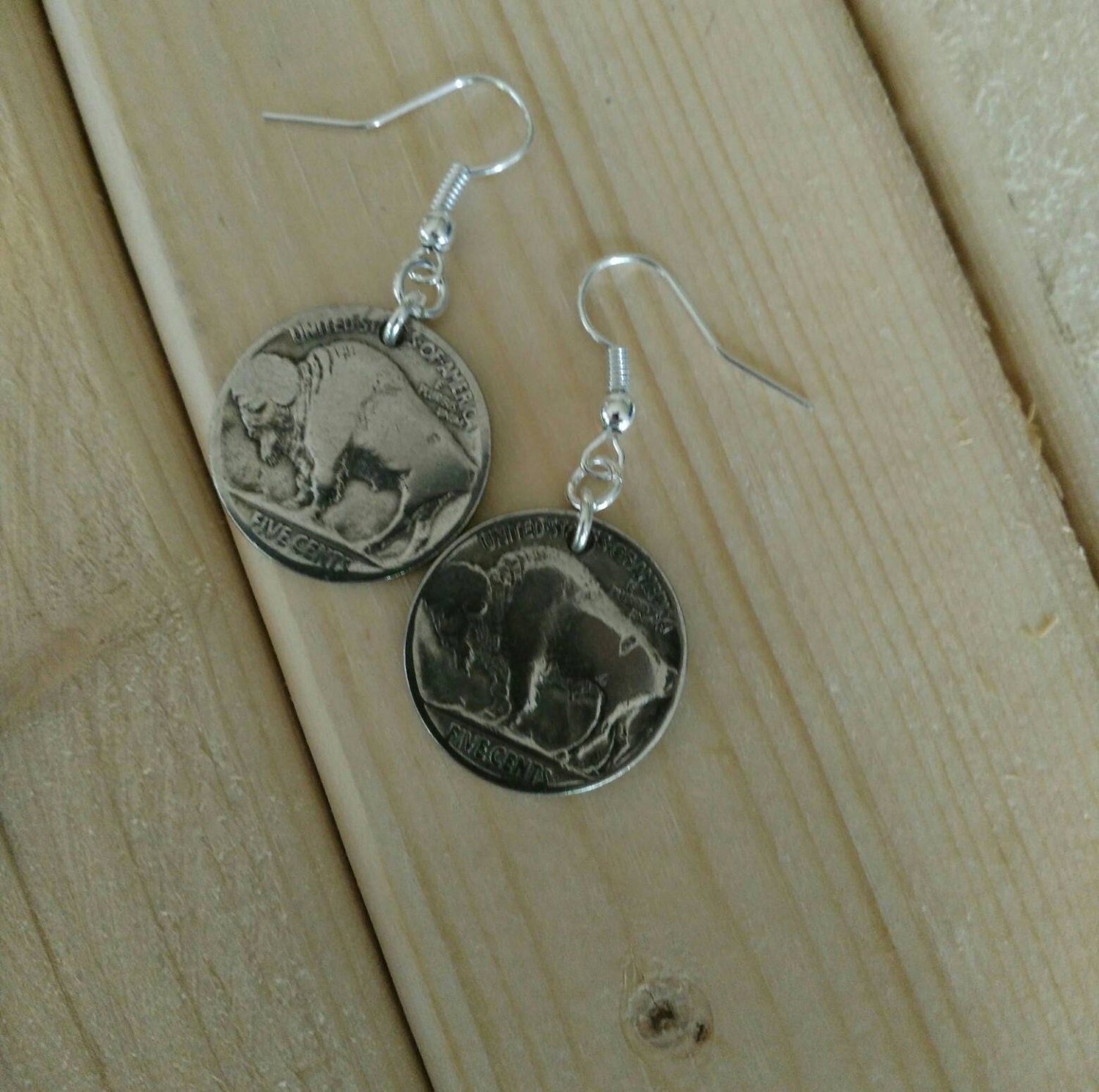 Coin earrings Buffalo Coin Earrings Indian Head Coin