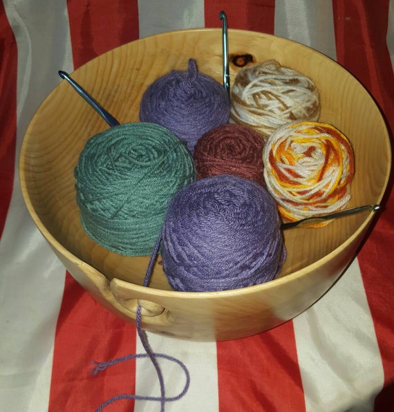 Wooden yarn bowl /yarn ball holder handmade out of pine