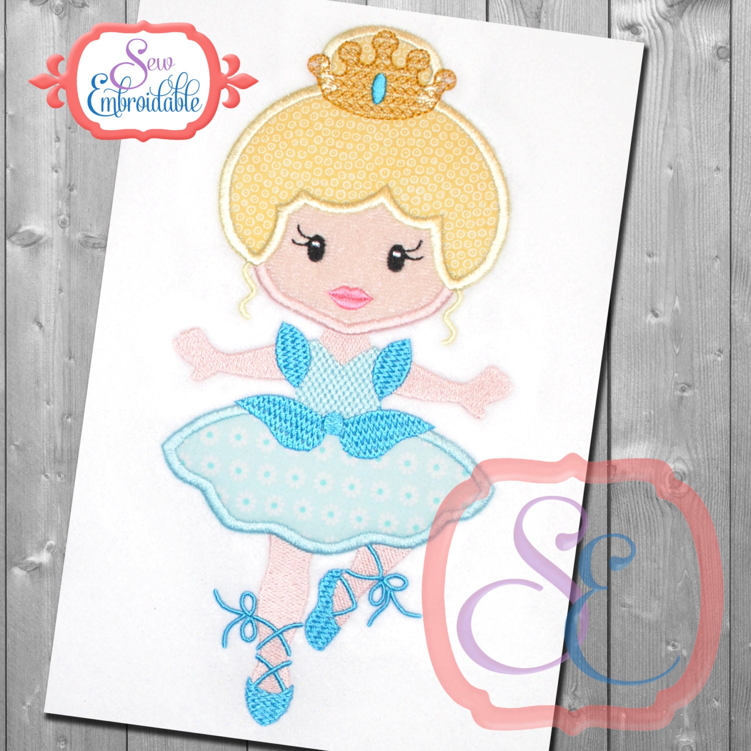 BALLERINA 1 Applique Design For Machine Embroidery INSTANT