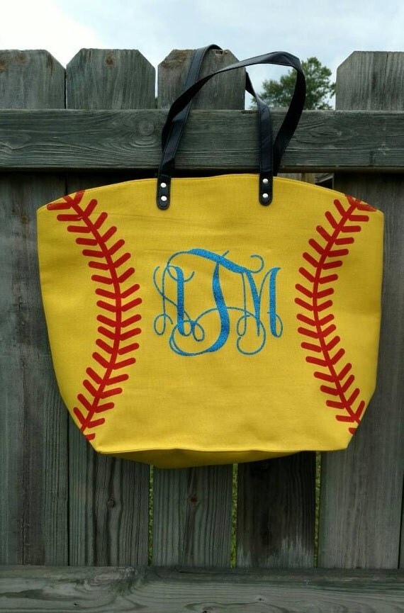 Softball Tote Personalized Softball Tote by SugarplumsCrafts