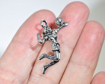 4 Volleyball Charms - Sport Charms - 3D Charms - Womens Sports Charms - Silver Sport Charms - Gift For Her - Team Sports Charms - SC144