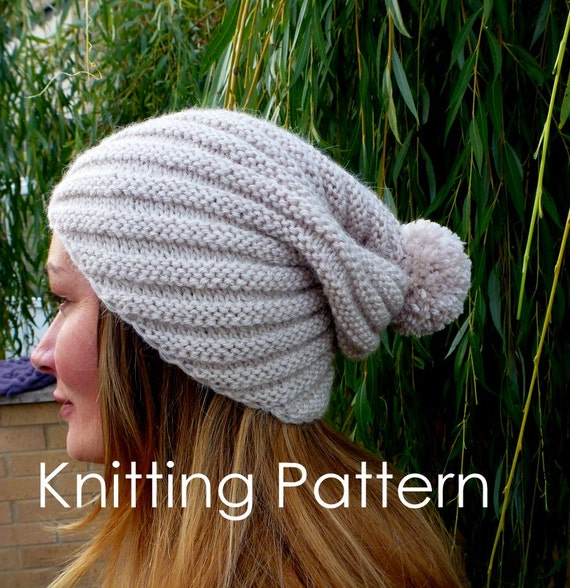 Diagonal Spiral Hat Knitting Pattern