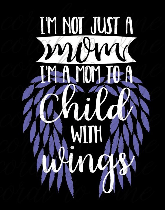 Download mom to child with wings SVG feather angel wings SVG by ...