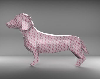 DACHSHUND - Make your own geometric model using PDF template